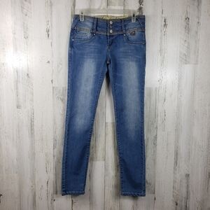 JZ jeans light wash 3 button denim skinny jeans juniors size 7